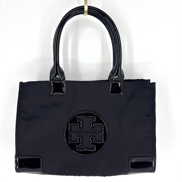 Tory Burch Patent Nylon Tote Black One Size - Picture 1 of 8